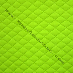  Neon Yellow Quilted Print on Polyester Spandex