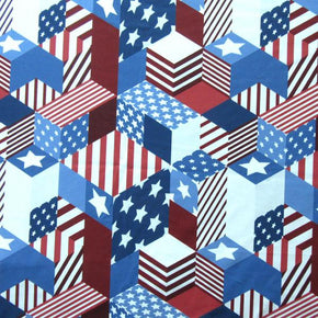 Red/White/Blue US Flags Print on Spandex