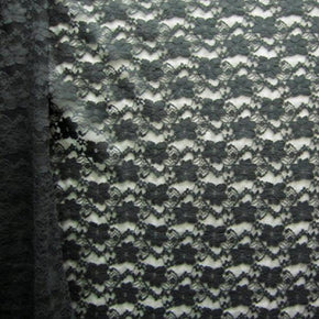  Black Fancy Floral Lace on Nylon Spandex