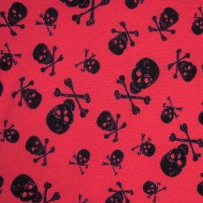  Shocking Coral Skull Print on Mesh