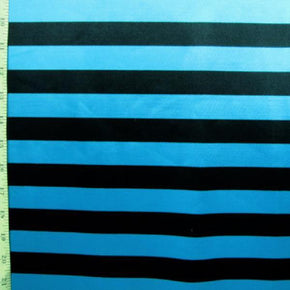  Black/Blue Horizontal Striped Satin