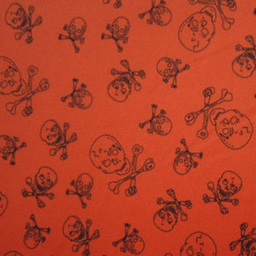  Orange Skull Print on Mesh
