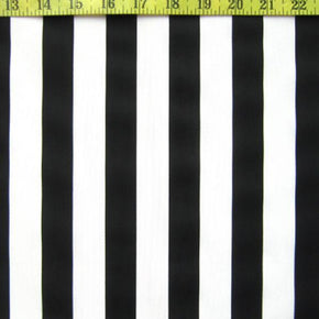  Black/White Matte Vertical Stripe Print on Nylon Spandex