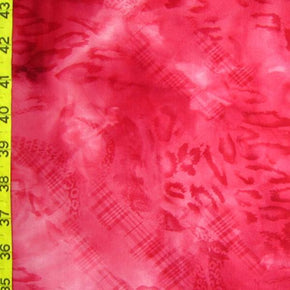 Red/Pink Animal Print Collage on Nylon Spandex