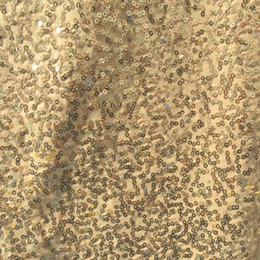  Gold/Mocha Shiny Fancy Squiggle 2mm Sequins on Polyester Spandex
