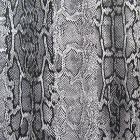  Black/White Snake Print on Polyester Spandex