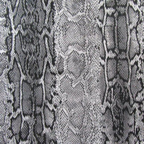  Black/White Snake Print on Polyester Spandex