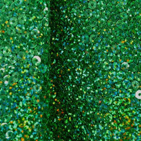  Kelly/Green Holographic 5mm Sequins on Stretch Mesh