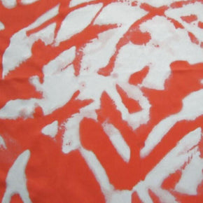  Orange/White Animal Tracks Print on Nylon Spandex