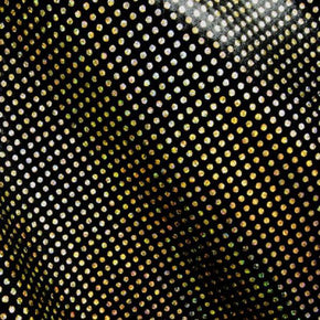  Gold/Black Holographic Metallic Foil on Nylon Spandex