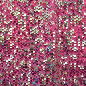  Fuchsia/Silver Sequins on Mesh