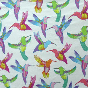 Multi-Color Birds Print on Spandex