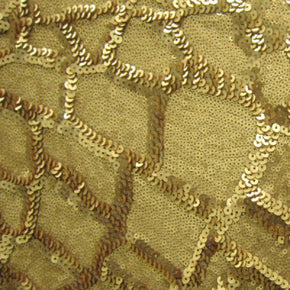 Gold Sequins on Polyester Spandex