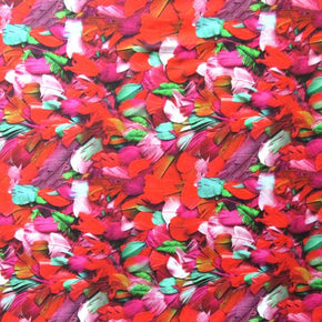 Multi-Color Feather Print on Spandex