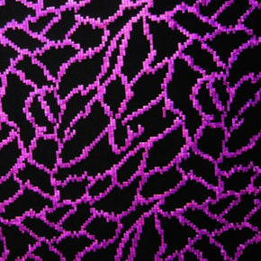  Fuchsia/Black Holographic Metallic Foil on Nylon Spandex