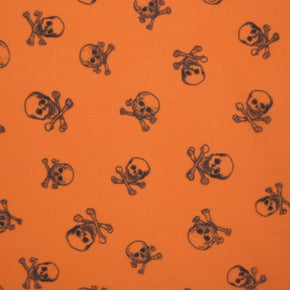 Neon Orange Skull Print ITY