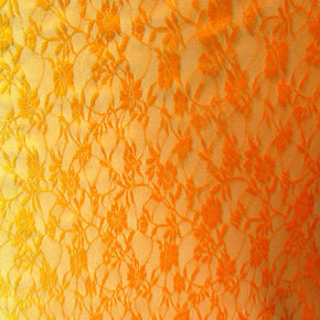 Orange/Yellow Ombre Lace Fabric