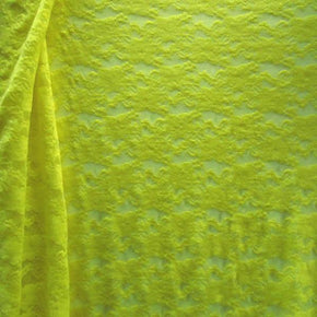  Yellow Fancy Floral Lace on Nylon Spandex