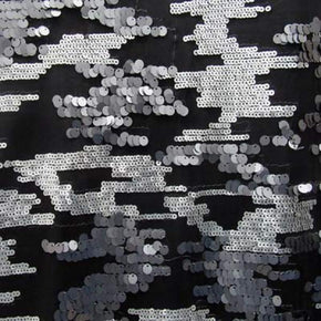  Steel/Black Sequins on Polyester Spandex