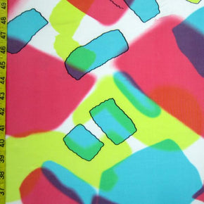 Multi-Colored Colorful Watercolor Print on Nylon Spandex