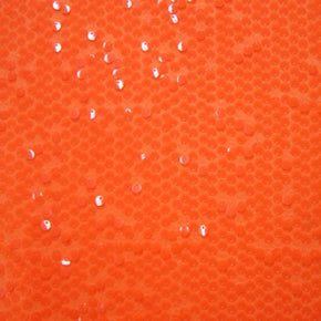  Neon Orange Fancy Squiggle 2mm Sequins on Polyester Spandex