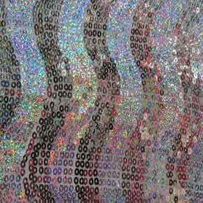  White Holographic Sequins on Mesh on Polyester Mesh