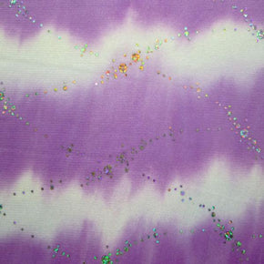  Holographic Shiny Purple Sky Holographic Sequins on Triple Mesh Metallic Foil on Mesh