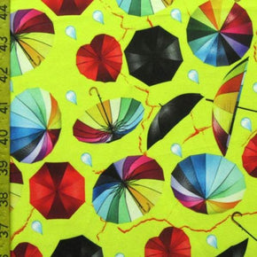 Multi-Colored Umbrella Print on Polyester Spandex