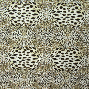 Gold/Black/Ivory Metallic Foil Leopard Print on Spandex