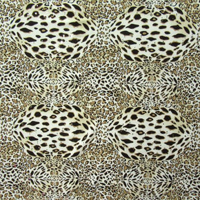 Gold/Black/Ivory Metallic Foil Leopard Print on Spandex