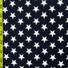  White/Navy Stars Print on Nylon Spandex