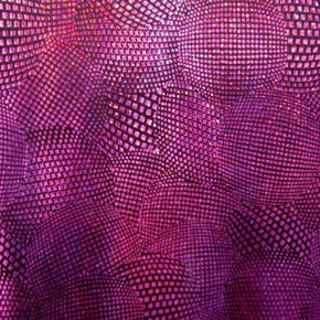  Fuchsia/Black Holographic Metallic Foil on Nylon Spandex