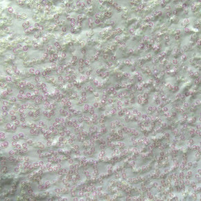  Iridescent/White/Iridescent Fancy Squiggle 2mm Sequins on Polyester Spandex