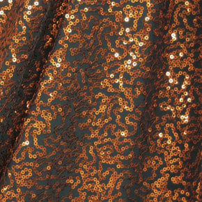  Copper/Black Fancy Squiggle 2mm Sequins on Polyester Spandex