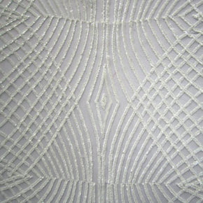  White Shiny Spider Web Sequins on Mesh