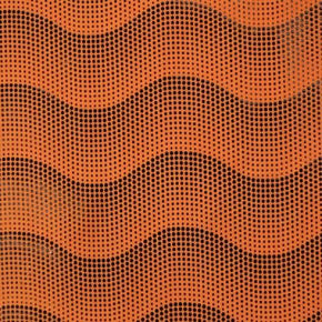 Black/Orange Endless Waves Foil on Polyester Spandex