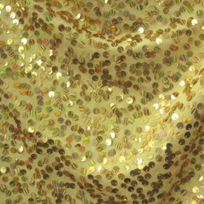 Gold/Yellow Holographic Sequins on Polyester Spandex
