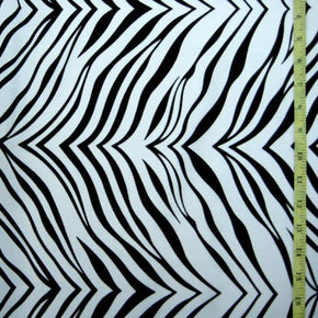  White Zebra Print on Nylon Spandex