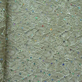  Mocha Holographic Fancy Floral Lace Metallic Foil