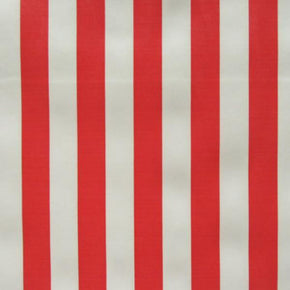 Red/White Striped Print Interlock Vinyl with PU Coating