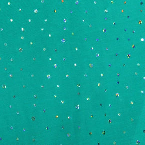  Jade Green Holographic Sequins on Mesh on Stretch Mesh