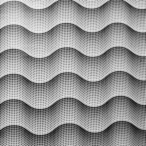  Black/White Endless Waves Foil on Polyester Spandex