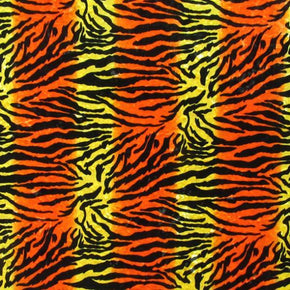  Yellow/Orange/Black Tiger Print on Crushed Velvet