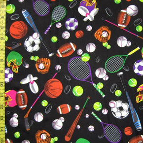 Multi-Colored Athletic Equipment on Polyester Spandex