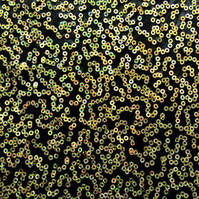  Gold/Black Holographic Squiggle 2mm Sequins on Spandex