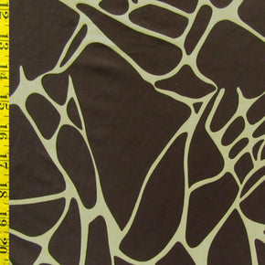 Coffee/Natural Giant Giraffe Printed Spandex Fabric