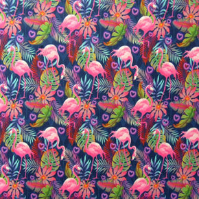 Pink Flamingo Print Fabric