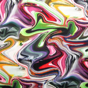 Multi-Colored Colorful Watercolor Print on Nylon Spandex