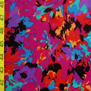 Multi-Colored Colorful Watercolor Print on Nylon Spandex