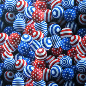 Red/White/Blue US Flags Print on Spandex